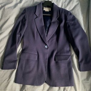 Vintage Jaegar Blue Wool Blazer Made in Great Britain